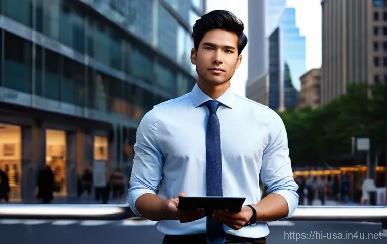미국 최저임금 주별 비교 - **Prompt 1: Urban Ambition and High-Cost Living**
    A young, professionally dressed individual, mi...