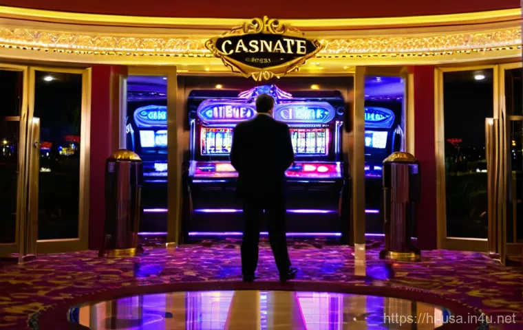 미국 라스베이거스 카지노 규칙 - **Prompt:** A vibrant and elegant Las Vegas casino entrance scene at night. A diverse group of adult...